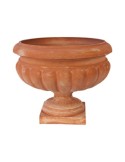 Calice-Shaped Terracotta Vase with Baccellato Decoration